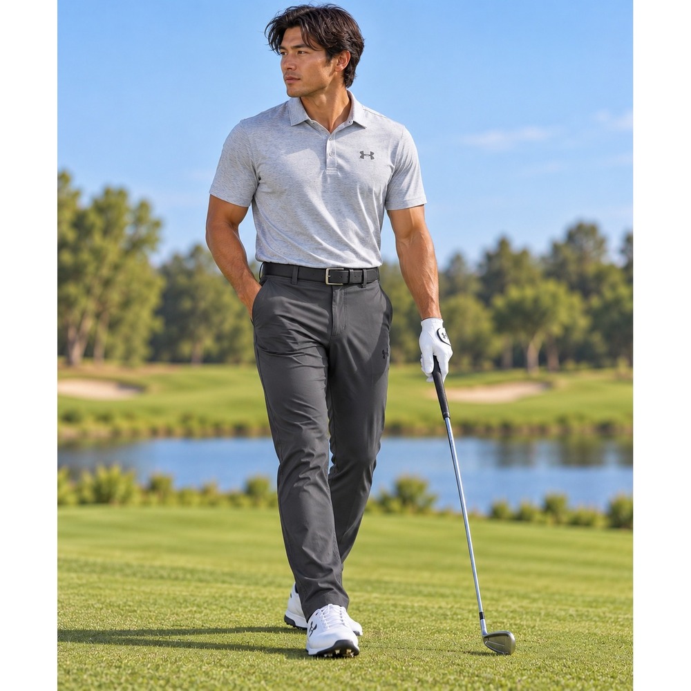 Under Armour Mens Performance Golf Pants Black Stretch Flat Front 32x32